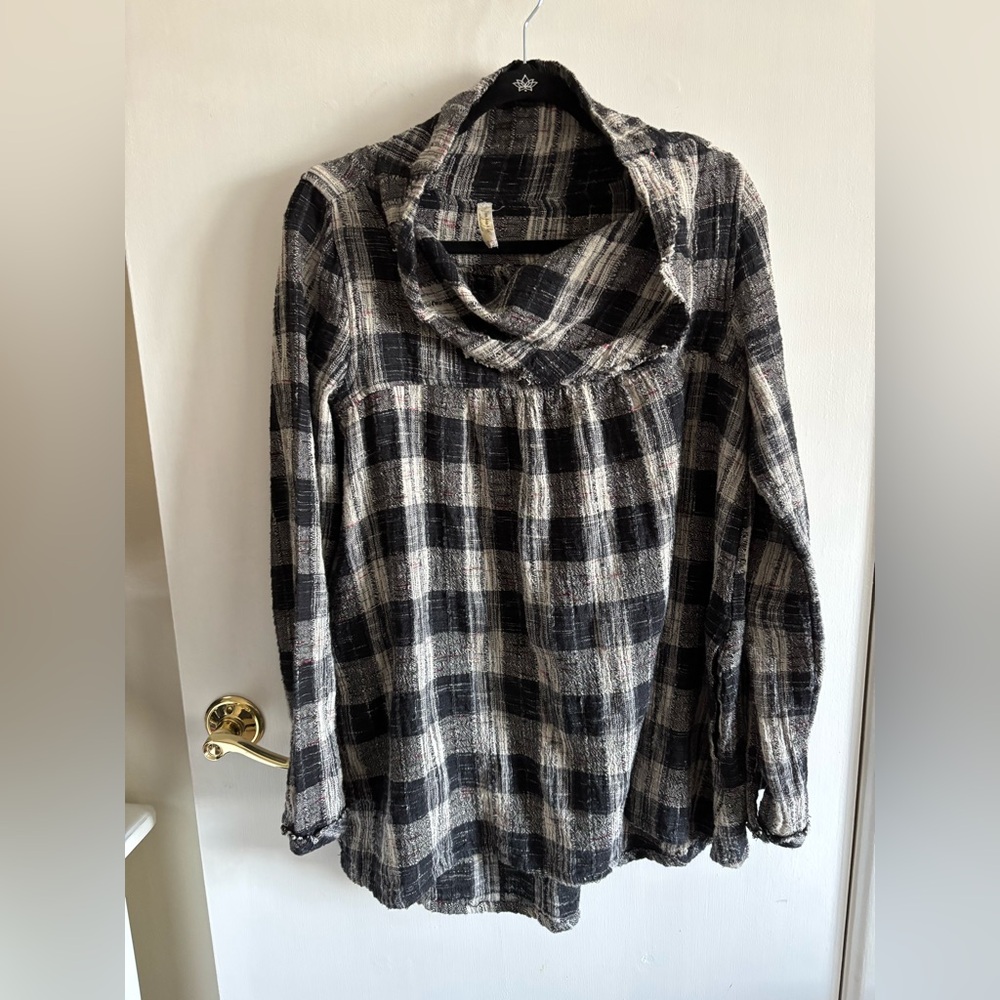 Free People plaid tunic top